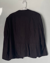 Load image into Gallery viewer, Emily Womens Brown Long Sleeve Collarless Button Front Jacket Size 18W
