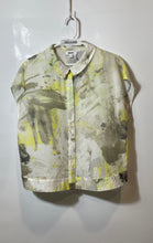 Load image into Gallery viewer, DKNY Womens Multicolor Tie Dye Short Cap Sleeve Button Front Blouse Top Size L
