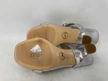 Load image into Gallery viewer, Michael Kors Womens Metallic Silver Rhinestone Slip-On Mule Heels Size 6M
