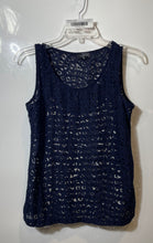 Load image into Gallery viewer, The Limited Womens Blue White Sleeveless Round Neck Tank Top Size Small
