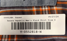 Load image into Gallery viewer, Banana Republic Mens Multicolor Plaid Cotton Long Sleeve Dress Shirt Size Small
