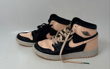 Load image into Gallery viewer, Nike Boys Air Jordan 1 Retro High OG Black Pink Lace-Up Sneaker Shoes Size 7Y
