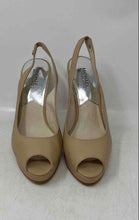 Load image into Gallery viewer, Michael Kors Womens Tan Leather Peep Toe Stiletto Slingback Heels Size 8M
