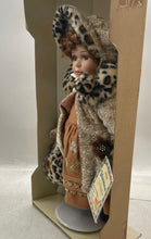 Load image into Gallery viewer, Vanessa Collection Timeless Treasures Brown Hair Leopard Print Porcelain Doll
