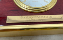 Load image into Gallery viewer, Ruby Matillo Danbury Quartz Home Decor Desk Mantel Wood Clock Not Tested
