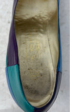 Load image into Gallery viewer, Bruno Magli Womens Blue Purple &amp; Green Leather Slip-On Cone Pump Heels Size 40
