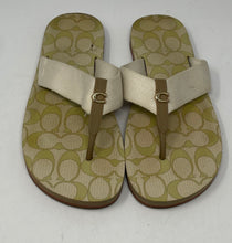 Load image into Gallery viewer, Coach Womens Multicolor Signature Print Slip-On Flip-Flop Sandals Size 6B
