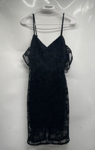 Load image into Gallery viewer, Guess Womens Black Cold Shoulder Sleeve Sweetheart Neck Lace Bodycon Dress Sz 4
