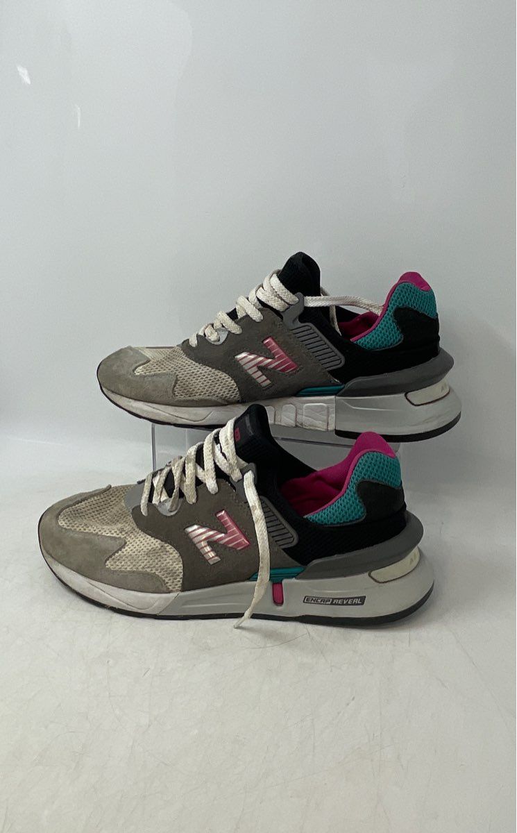New Balance Mens 997 MS997JCF Gray Black Green White Sneaker Shoes Size 10.5 D