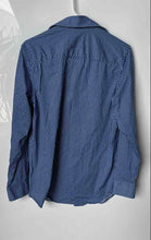 Load image into Gallery viewer, Bugatchi Mens Blue Geometric Print 8 Way Stretch Long Sleeve Button-Up Shirt

