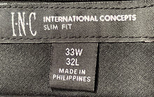 Load image into Gallery viewer, I.N.C International Concepts Mens Gray Straight Leg Dress Pants Size 33W-32L
