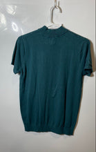 Load image into Gallery viewer, Zara Womens Green Short Sleeve Crew Neck Ribbed Hem Pullover Blouse Top Size S
