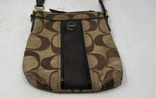 Load image into Gallery viewer, Coach Womens Brown Signature Print Adjustable Strap Shoulder Crossbody Bag
