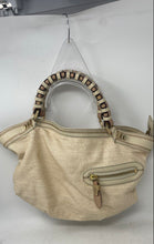 Load image into Gallery viewer, OrYany Womens Cream Woven Tweed Detachable Strap Braided Top Handle Shoulder Bag
