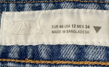 Load image into Gallery viewer, Zara Mens Blue Denim 5-Pockets Medium Wash Mid-Rise Straight Jeans Pants Size 12
