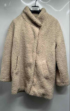 Load image into Gallery viewer, Banana Republic Womens Beige Long Sleeve Mock Neck Sherpa Overcoat Size Medium
