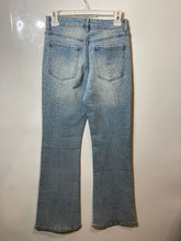 Load image into Gallery viewer, Forever 21 Womens Light Blue Denim Embellished Pockets Flare Jeans Size 26
