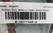 Load image into Gallery viewer, Michael Kors Womens Green Brown Inner Pockets Double Handle Shoulder Purse
