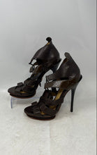 Load image into Gallery viewer, L.A.M.B Womens Jaco Brown Leather Stiletto Heel Strappy Sandals Size 9 M
