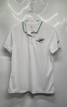 Load image into Gallery viewer, Nike Womens White Miami Dolphins Dri-Fit NFL Football Polo Shirt Size M
