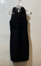 Load image into Gallery viewer, Ann Taylor Womens Black Sleeveless Ruched Ruffle Round Neck Sheath Dress Size 2
