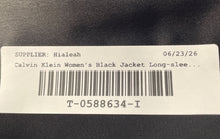 Load image into Gallery viewer, Calvin Klein Womens Black Long Sleeve Cinch Waist Button Front Jacket Size L
