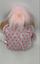 Load image into Gallery viewer, Fairy Tale Trolls Doll Pink Hearts Pajamas Soft Body H Y International 1992 Toy
