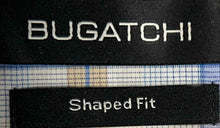Load image into Gallery viewer, Bugatchi Mens Blue White Plaid Long Sleeve Shaped Fit Button-Up Shirt Size XL
