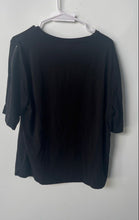Load image into Gallery viewer, DKNY Womens Black Logo-Embellished Short-Sleeve Pullover T-Shirt Size XL
