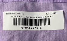 Load image into Gallery viewer, Calvin Klein Mens Purple Long Sleeve Slim Fit Wrinkle Free Dress Shirt Size M

