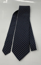 Load image into Gallery viewer, Giorgio Armani Mens Blue Geometric Print Silk Keeper Loop Adjustable Pointed Tie
