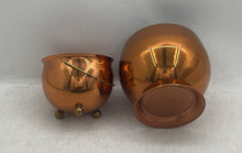 Load image into Gallery viewer, Taunton Mass Copper Collectable Pedestal Planter Lot Of 2 Pieces
