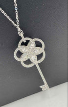 Load image into Gallery viewer, Authentic Swarovski Women's Silver-Tone Flower Key Pendant Necklace

