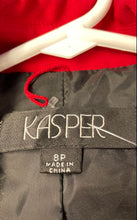 Load image into Gallery viewer, Kasper Womens Red Notch Lapel Three-Button Blazer Size 8P Missing Bottom Button
