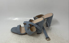 Load image into Gallery viewer, Forever 21 Womens Blue Suede Open Toe Block Heel Strappy Sandals Size 8
