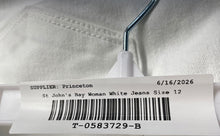 Load image into Gallery viewer, St John's Bay Womens White Denim Button Front Belt Loops Cropped Jeans Size 12
