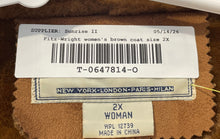 Load image into Gallery viewer, Fitz-Wright Womens Brown Faux Suede And Fur Trim Hooded Button Front Coat Sz 2X
