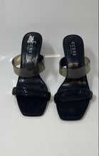 Load image into Gallery viewer, Guess Womens Black Open Toe Slip-On High Spool Platform Heels Size 8
