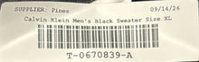 Load image into Gallery viewer, Calvin Klein Mens Black Cotton Long Sleeve V-Neck Pullover T-Shirt Size XL
