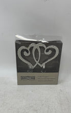 Load image into Gallery viewer, Celebrate It Occasions Interlocking Double Hearts Rhinestone Cake Topper w/ Box
