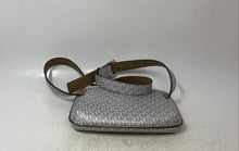 Load image into Gallery viewer, Michael Kors Womens Silver White Monogram Adjustable Strap Charm Belt Bag
