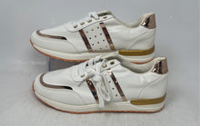 Load image into Gallery viewer, Unbranded Womens White Golden Tone Low Top Lace-Up Sneaker Shoes Size 11.5
