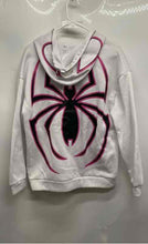 Load image into Gallery viewer, StarrySonder Womens White Spider Long Sleeve Hooded Full-Zip Jacket Size Medium

