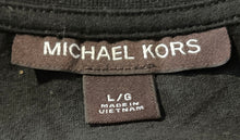 Load image into Gallery viewer, Michael Kors Mens Black Shoulder Stripes Short Sleeve Pullover T-Shirt Size L/G
