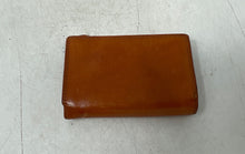 Load image into Gallery viewer, Vera Pelle Womens Brown Leather Credit Card ID Window Snap Trifold Wallet
