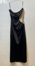 Load image into Gallery viewer, 4th &amp; Reckless Womens Black White Satin Lace Crochet Strapless Maxi Dress Size M
