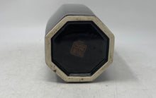 Load image into Gallery viewer, Black Ceramic Floral &amp; Bird Hexagonal Shaped Signed Decorative Vase Collectible
