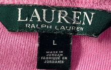 Load image into Gallery viewer, Lauren Ralph Lauren Womens Pink Cotton Cuff Short Sleeve Boat Neck T-Shirt Sz L
