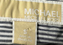Load image into Gallery viewer, Michael Kors Womens Gray White Striped Print Long Sleeve Button-Up Shirt Size S
