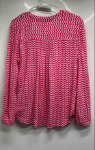Load image into Gallery viewer, Tommy Hilfiger Womens Pink Chevron Long Sleeve Blouse Top Size PL
